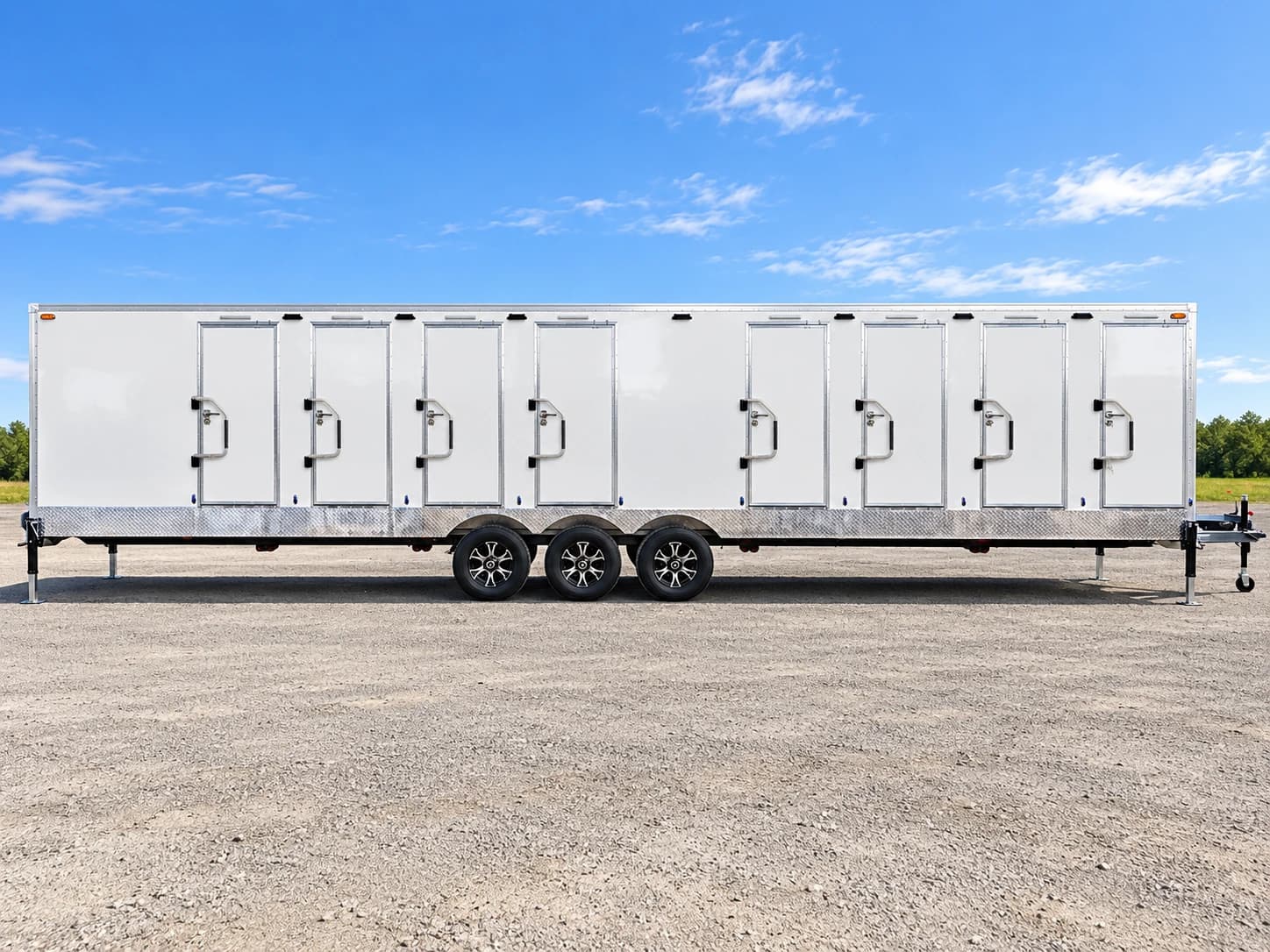 Shower restroom combination trailer exterior
