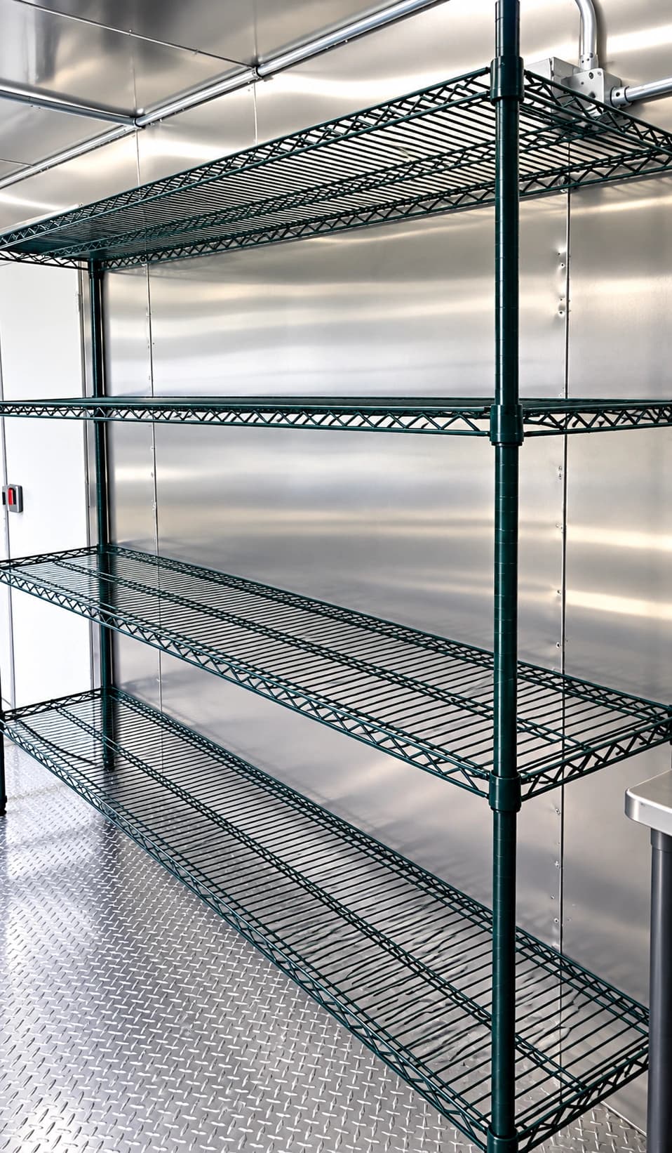 Commercial dish trailer interior