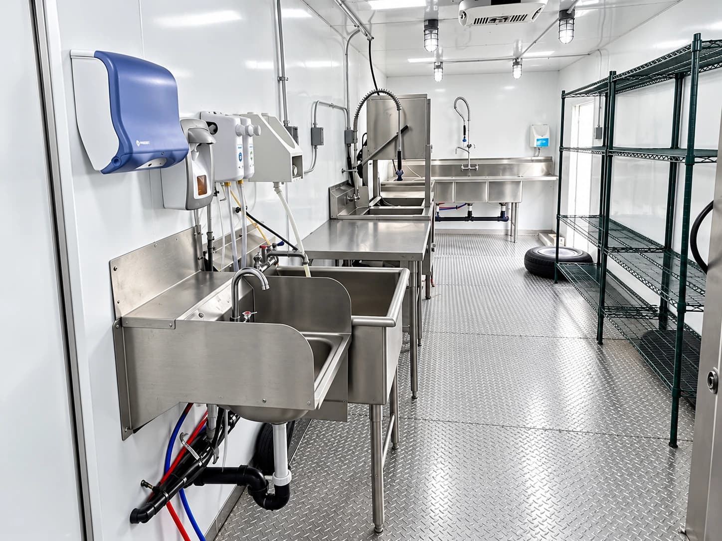 Dish trailer handwashing station
