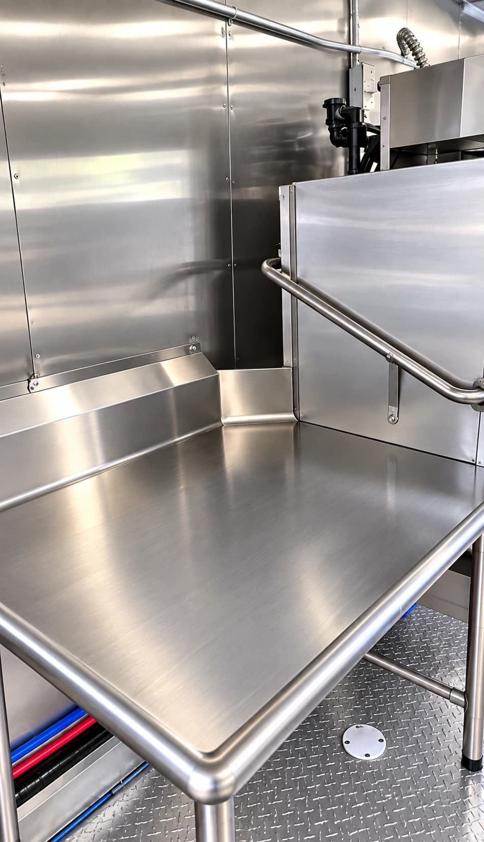 Dish trailer stainless steel work table