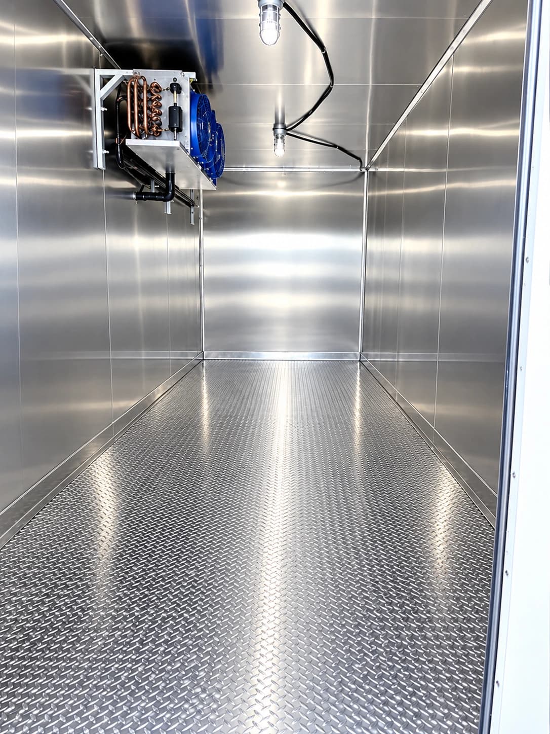 Refrigerated trailer interior with a cooling unit