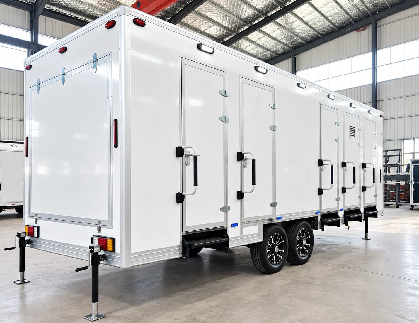 Shower trailer rear exterior view