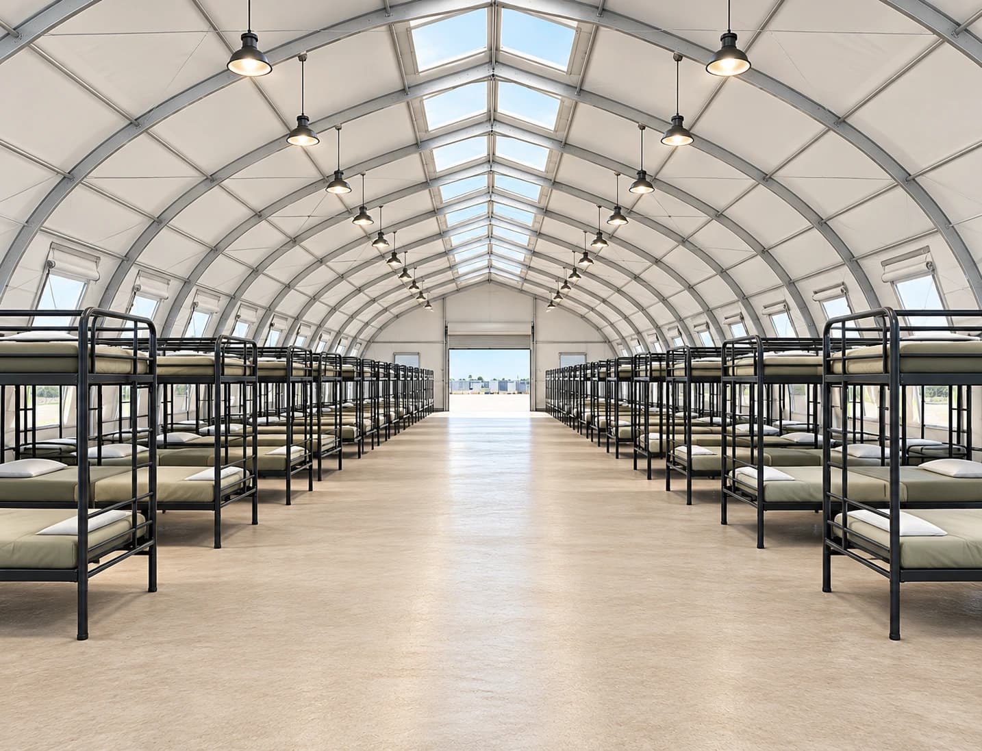 Temporary sleeping facilities emergency bunk beds