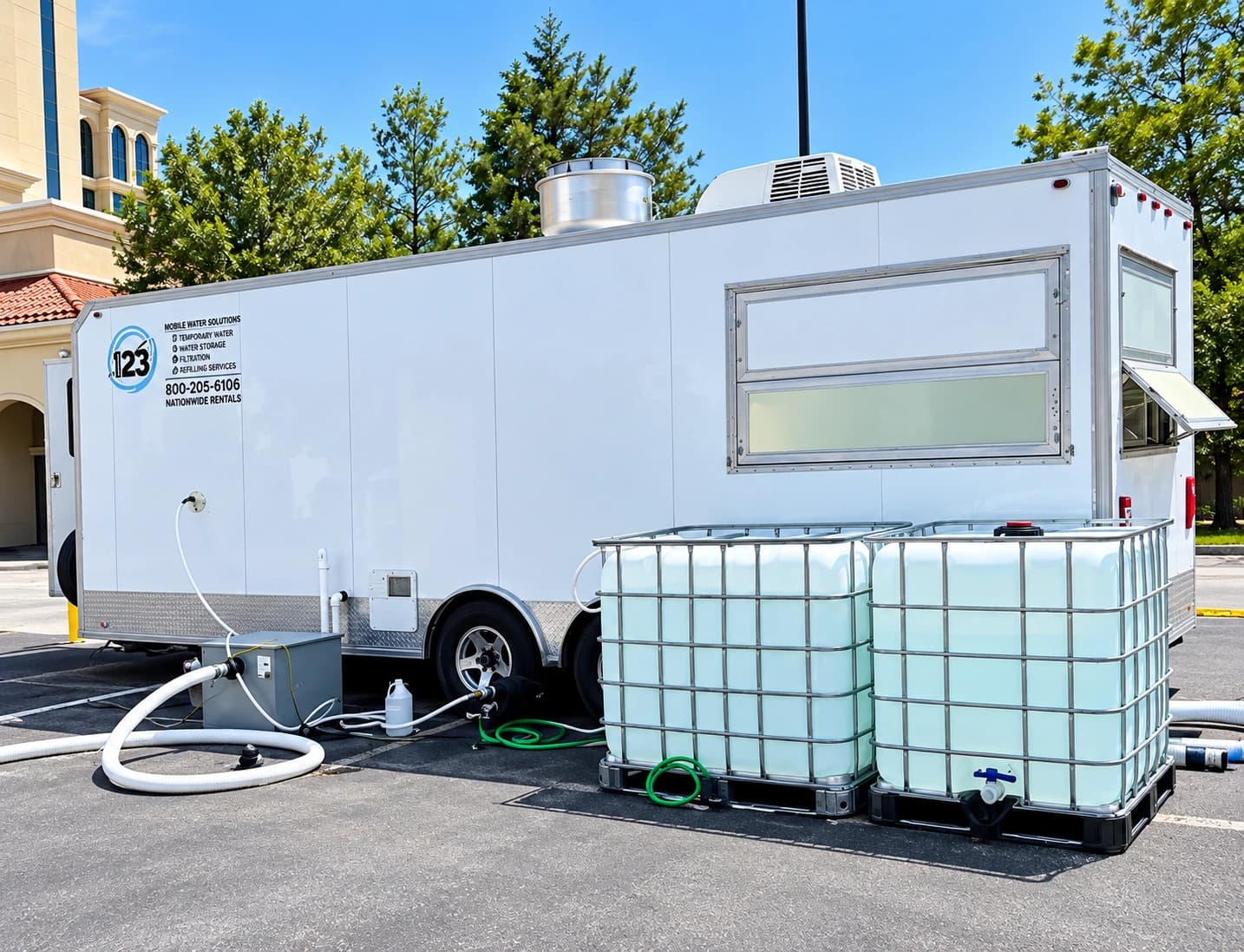 Temporary water storage tanks mobile water trailer